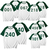 funny 001218456067240 printed cosplay costume shirts green number tops tee horror tv movies shirts