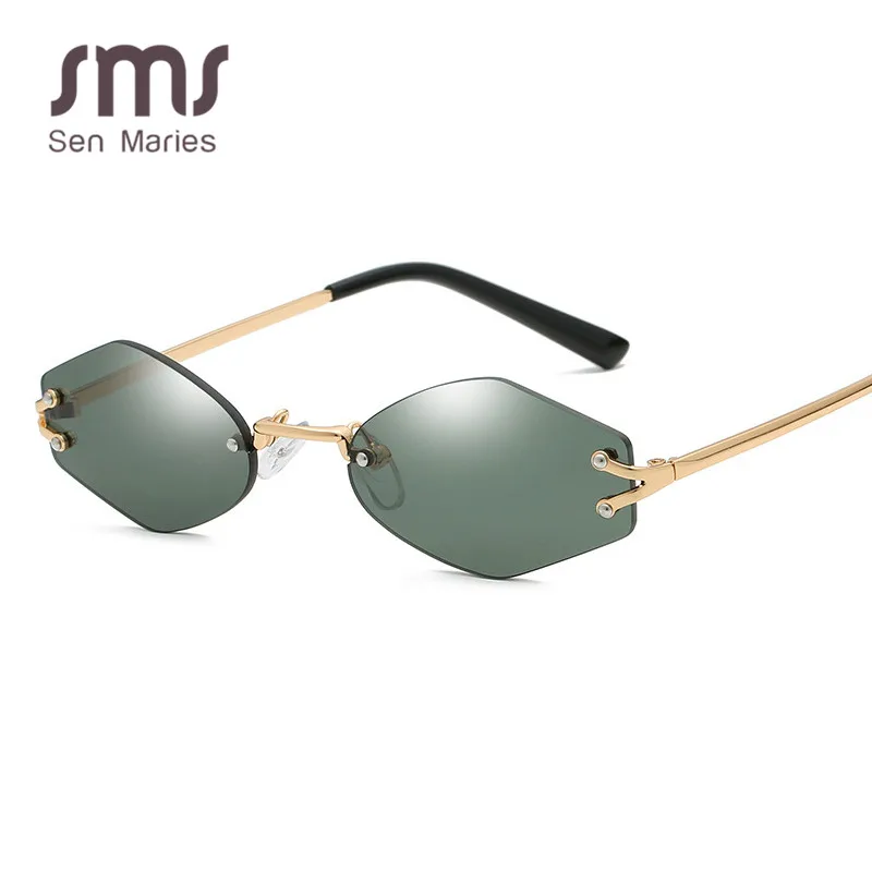 Модные женские солнцезащитные очки без оправы новые брендовые зеркальные