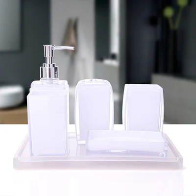 Прозрачные Акриловые аксессуары для ванной набор из шести штук комплект Зубная