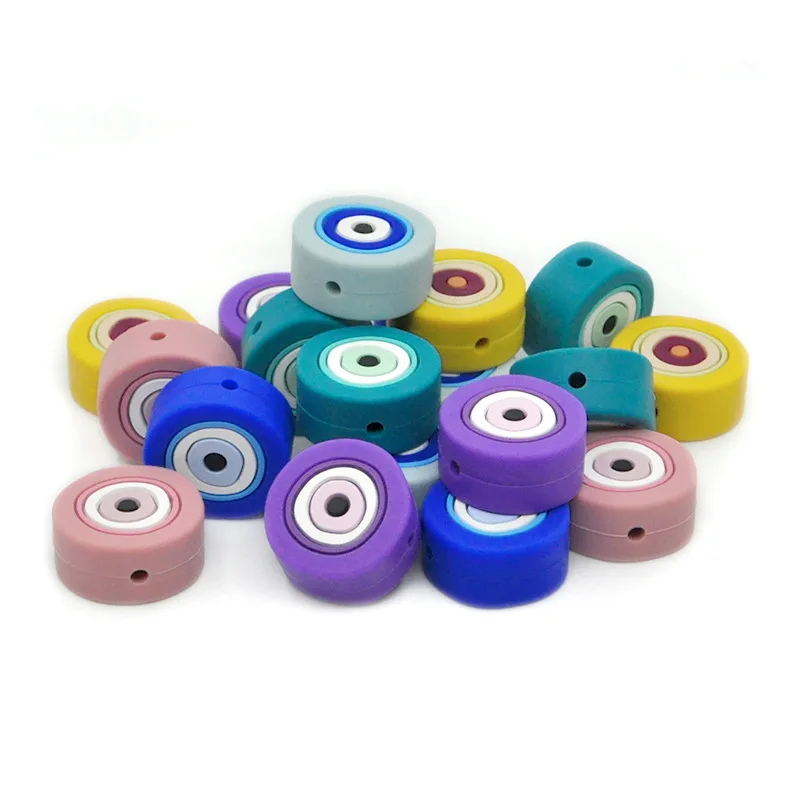 10 Uds cuentas de silicona mordedor beb&eacute; DIY chupete para dentici&oacute;n hacer collar sensorial juguete alimentos grado cuentas Cadena de chupete Accesorios-0