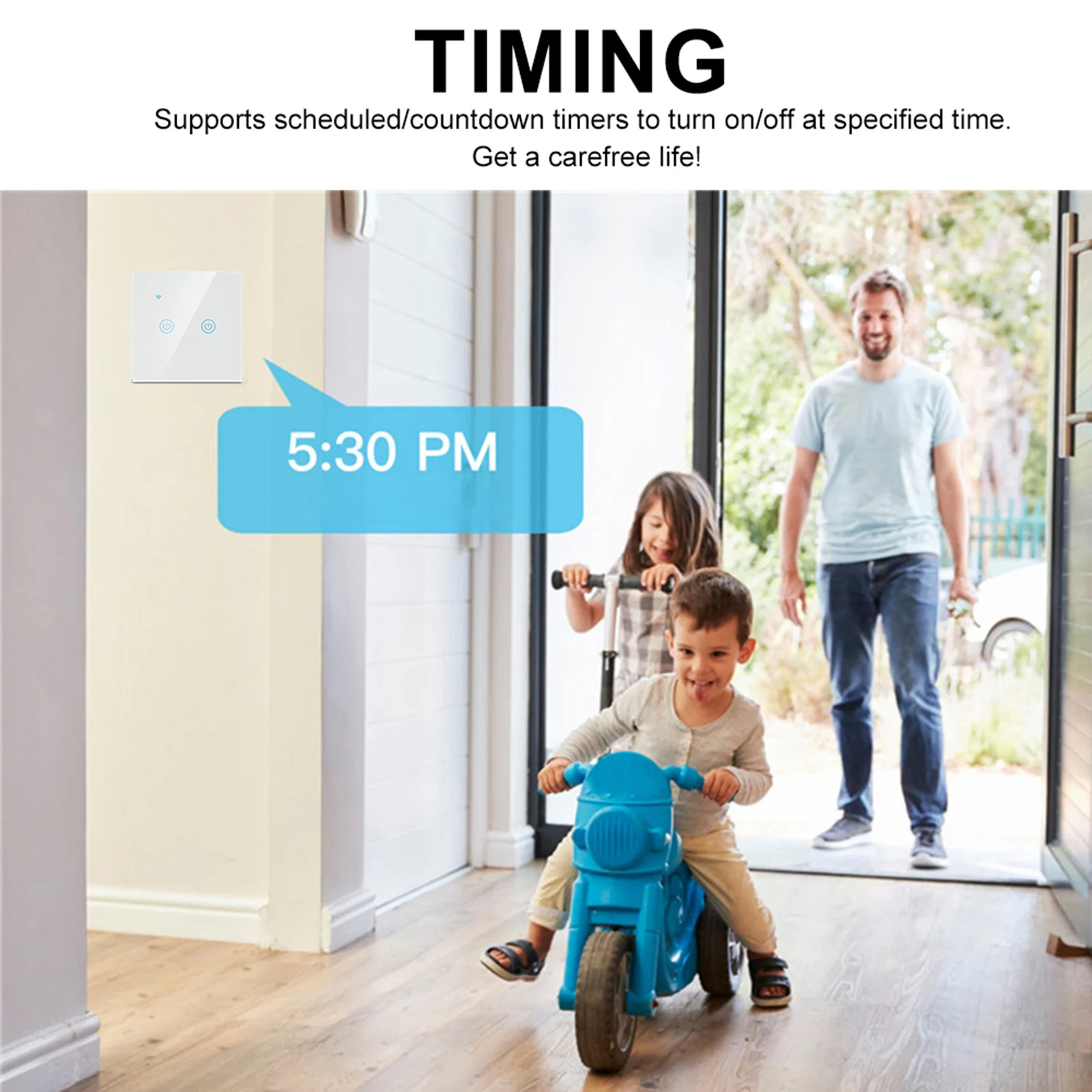 

Zigbee Smart Light Switch eWelink APP Remote Control EU Wall Touch Switch Compatible with Alexa Google Home for Voice Control