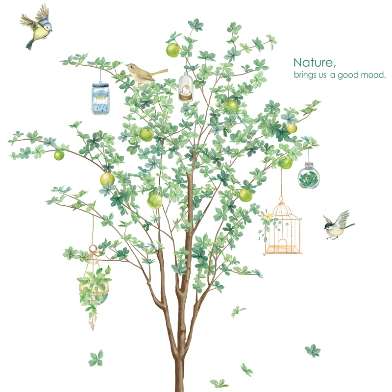 Зеленое дерево Настенная Наклейка Наклейки для стены в гостиной наклейка s