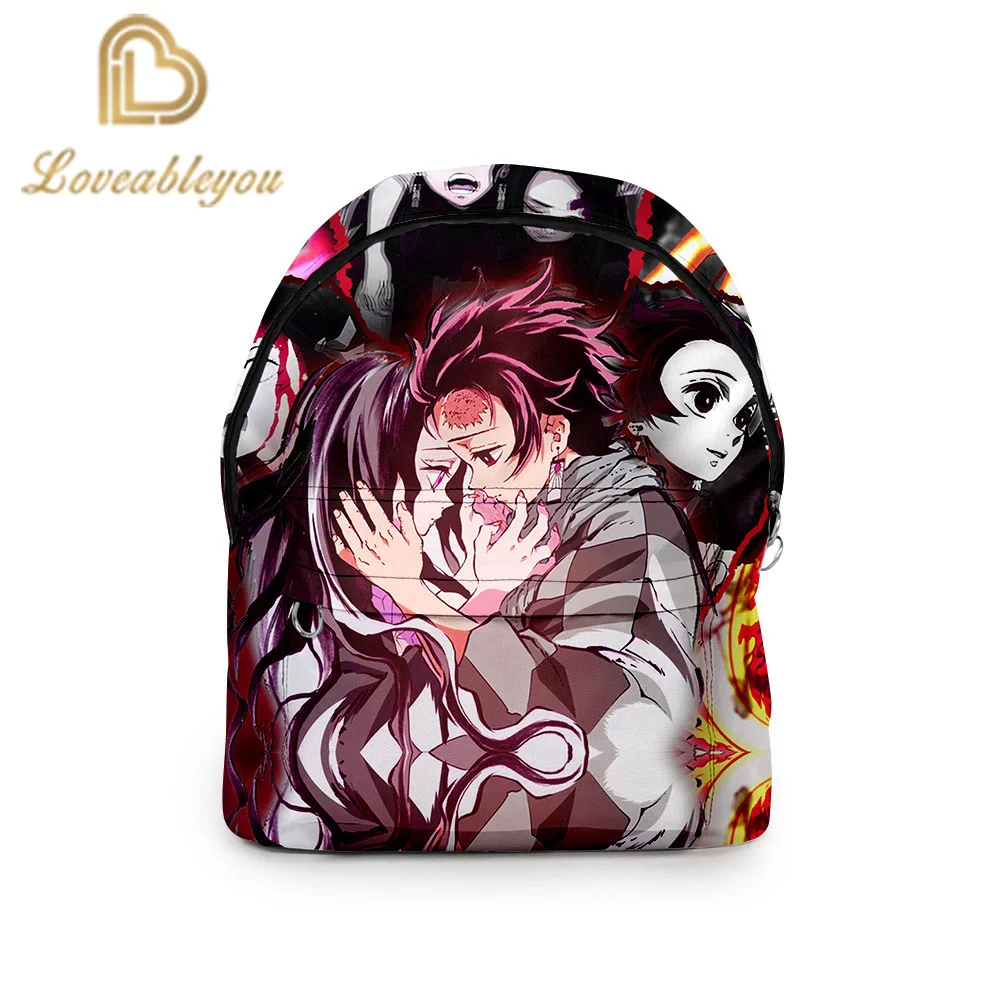 

Demon Slayer: Kimetsu No Yaiba Backpack Canvas Bag Kamado Tanjirou School Bags Girl Mochila Feminina Nezuko Notebook Bag Cosplay