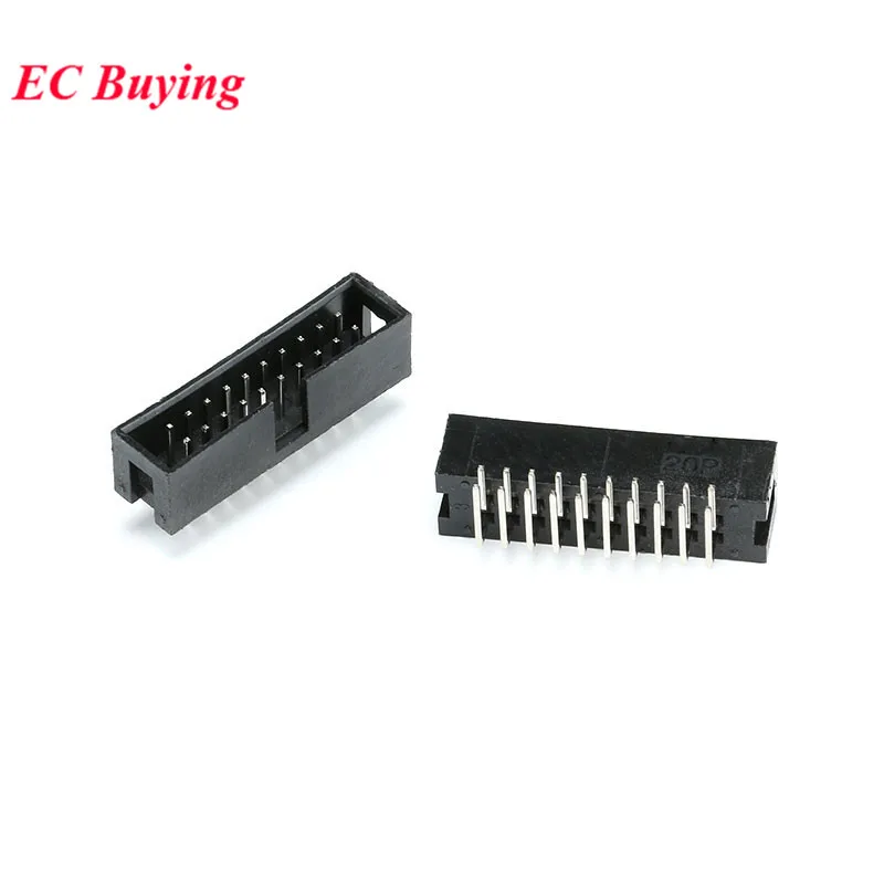 10 шт. DC3 26P 30P 34P 40P 50P 26PL 30PL 34PL 40PL 50PL 2 54 мм Штекерный разъем ISP прямой двухсторонний IDC