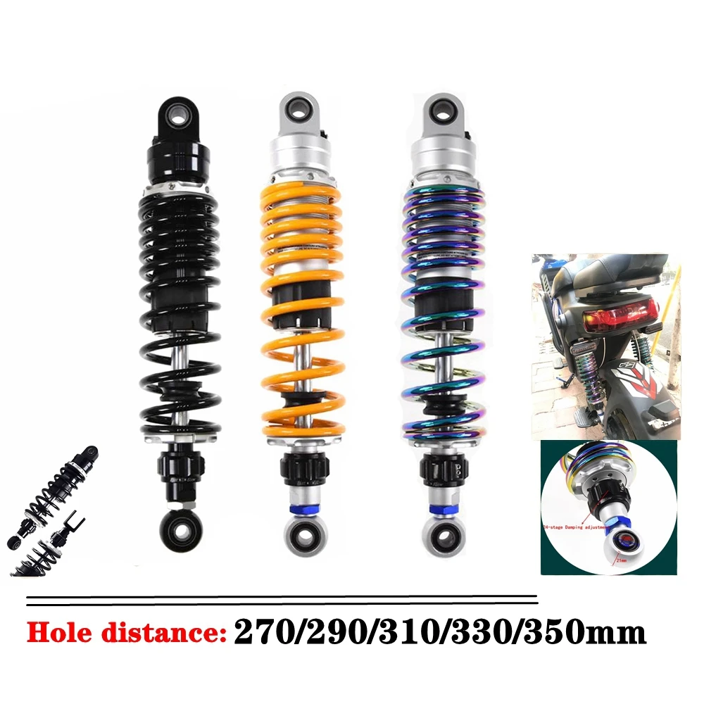 Universal 1pcs 270mm - 350mm Motorcycle Adjust Damping Rear Shock absorber Rear Suspension For Honda Yamaha Kawasaki Suzuki