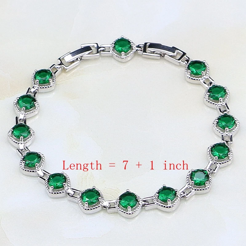 925 стерлингового серебра ювелирные изделия из зеленого кубического циркония