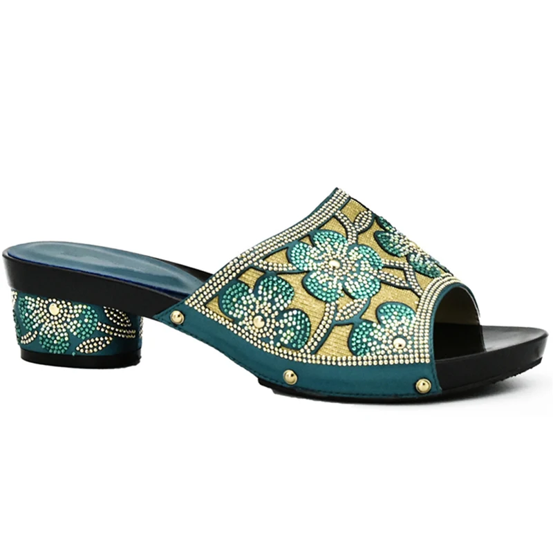 Новейшая модель Элегантные Итальянские женские туфли бирюзового цвета Женские