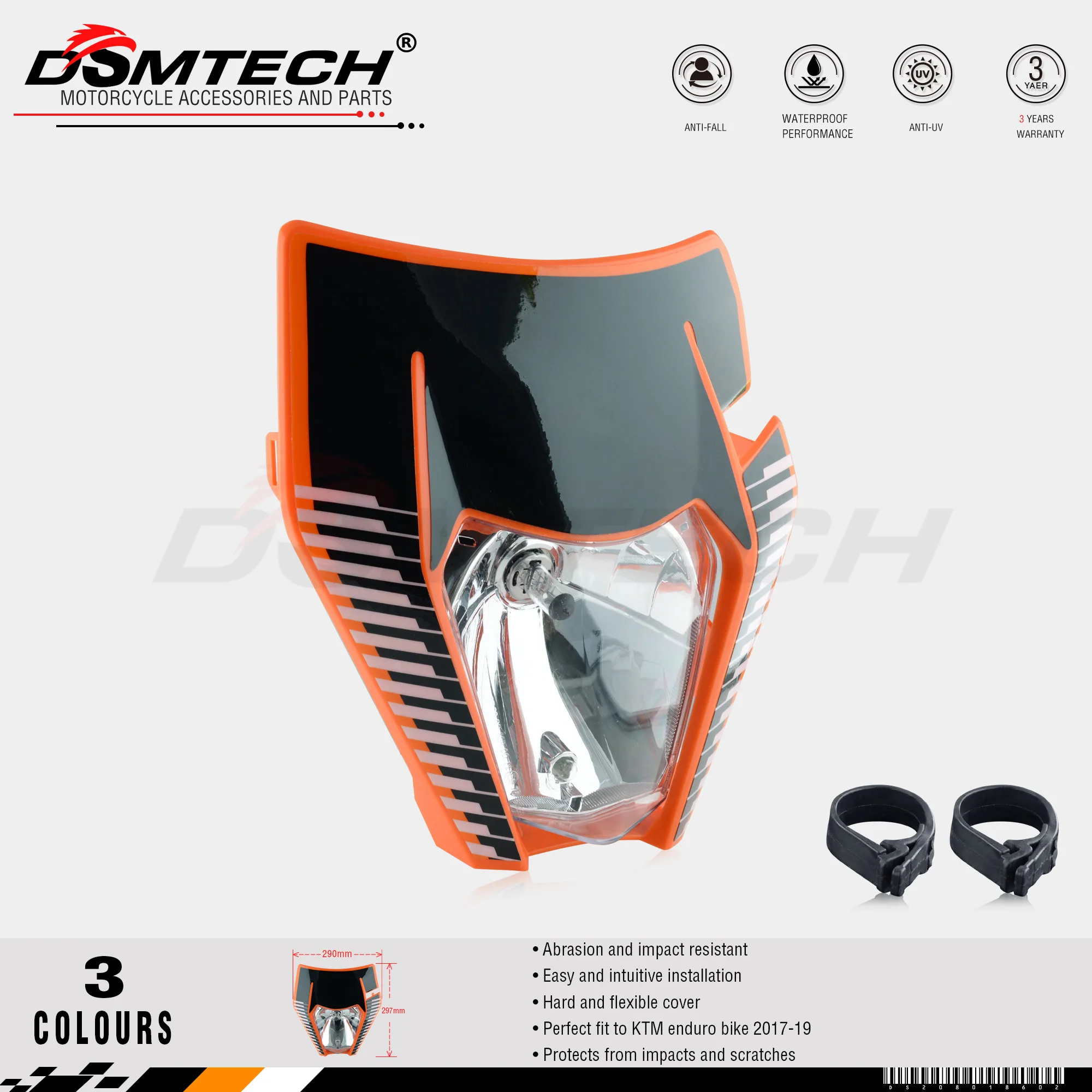 Головной фонарь DSMTECH с наклейкой для KTM SX F EXC XCF SMR 2017 2018 2019 мотоцикла кроссового велосипеда MX Enduro Supermoto