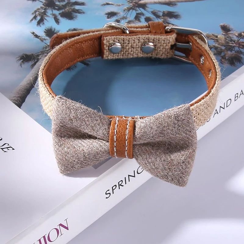 Pet Dog Cat Collar Bowtie Necklace Hand-Woven Puppy Handmade Woven Cherry Pattern Product Supplies 22-32cm | Дом и сад