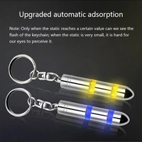 fashion high voltage anti static keychain car static body eliminator discharger copper plating key ring led emitter accessories