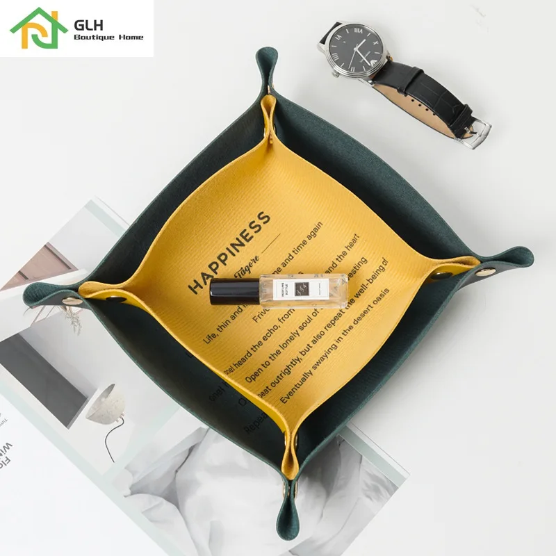 

Кожаная Входная коробка-органайзер, Настольная Складная подставка для хранения