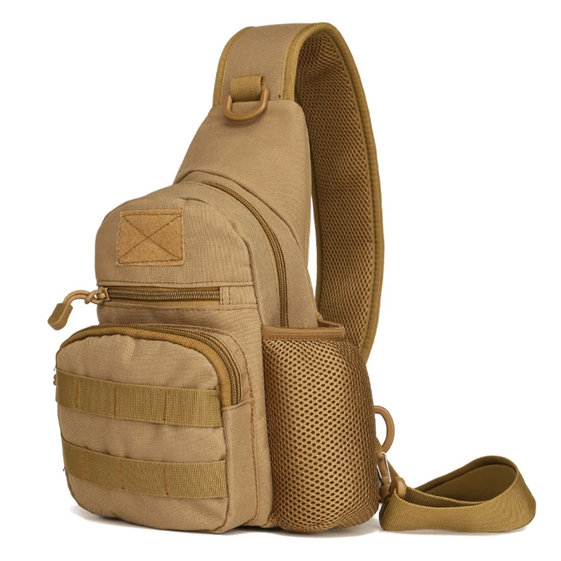 Satılık Çok Fonksiyonlu Taktik Göğüs çantası Ordu Fan Sürme Tek Omuz Kamuflaj Sırt çantası Su şişe Kapağı