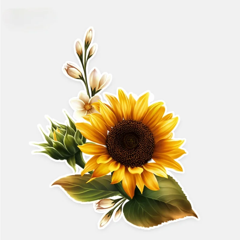 

Beautiful Plant Decal Sunflower Car Stickers High Quality Personalized Colored 11.5CM*13.7CM