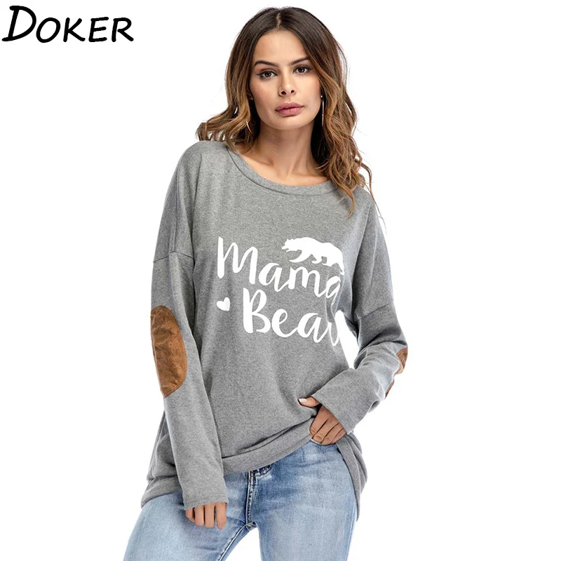 

Женская Винтажная футболка с буквенным принтом и круглым вырезом, Футболка Harajuku с длинным рукавом, женская уличная футболка большого разме...