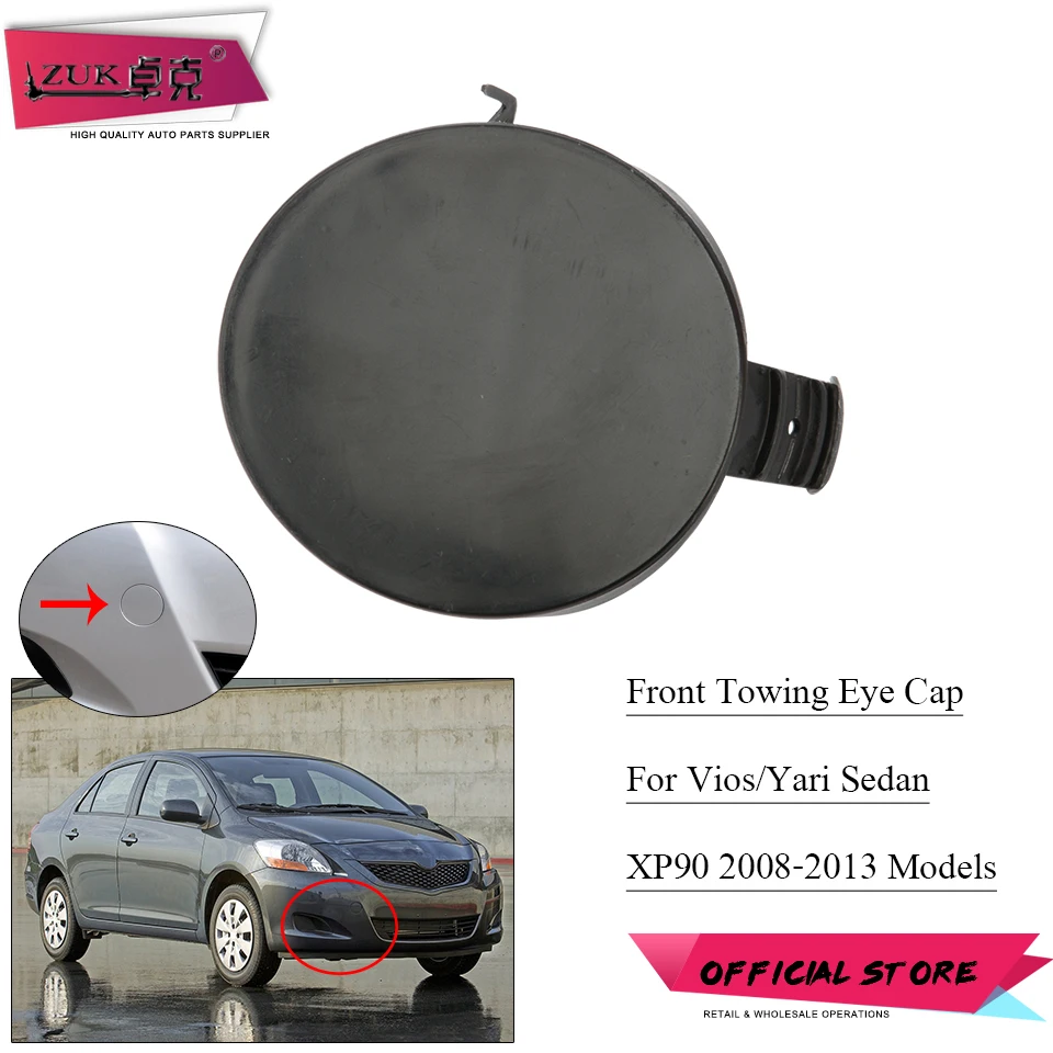 

Крышка крышки переднего бампера для Toyota Yaris Sedan Soluna Vios 2008-2013, буксировочный крюк, Неокрашенная крышка OEM:52721-0D902 крышка прицепа