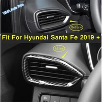 lapetus matte carbon fiber dashboard side air condition ac outlet cover trim fit for hyundai santa fe 2019 2021 abs interior