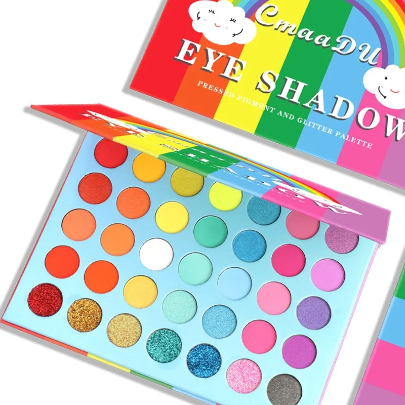 

35 color Rainbow Matte Glitter Eyeshadow Pelatte Sequin Metallic Waterproof Makeup Rich Color Eye Shadow Cosmetics TSLM1