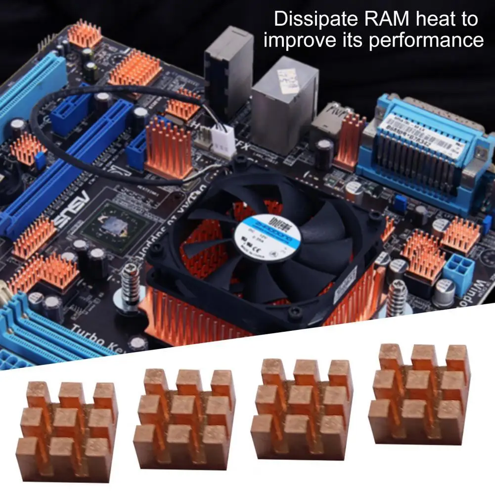 

10Pcs Heat Sink Universal Good Heat Dissipation Copper 2/3/4/6mm Adhesive Back Radiator Cooler for RAM
