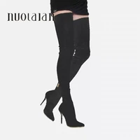 2021 brand women boots fashion high heels stretch slim over the knee high long boots winter female thigh high boots shoes