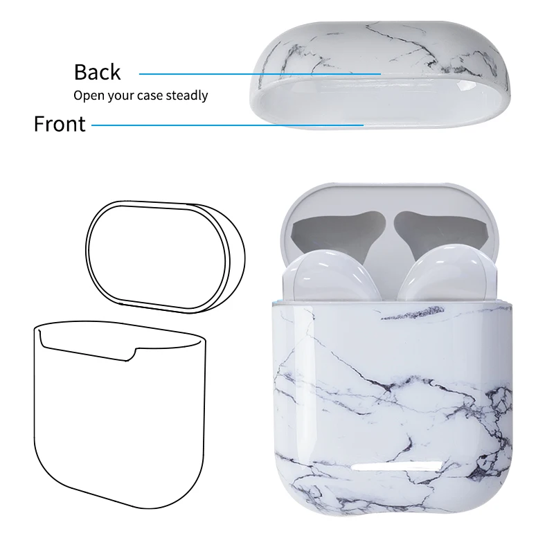 YBD Роскошный чехол для ПК AirPods 1 2 защитный чехол для Apple Airpods Air Pods чехол Coque Funda для Airpod аксессуары чехол на аирподс
