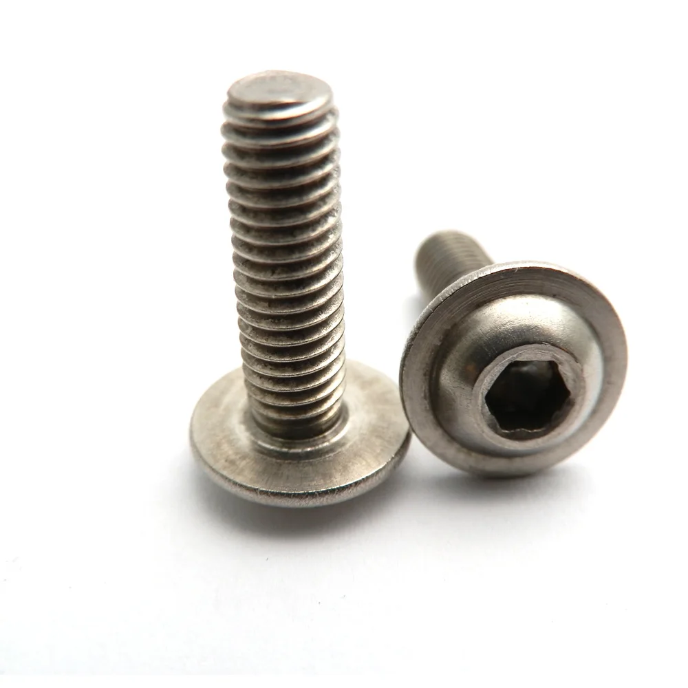 10pcs /lot 5mm Stainless Hex Socket Bolt M5 A2 Flanged Button Head Allen Bolts Screws 5mm 8-30mm Length