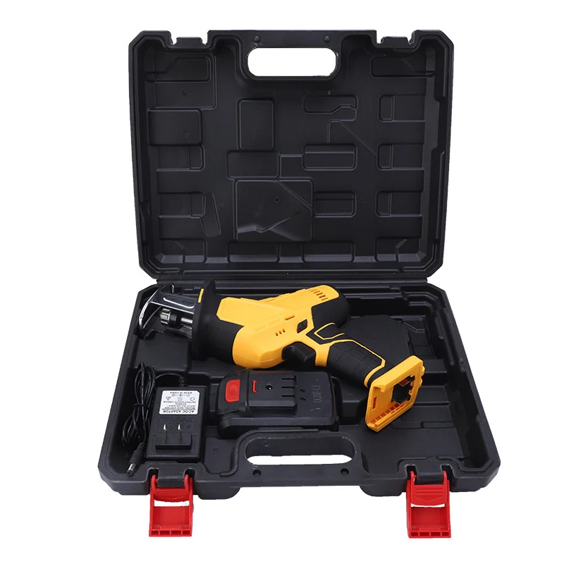 

48V Cordless Electric Reciprocating Saw + 2 Saw Blades Metal Cutting Wood Tool Efficient Woodworking Cutters with 1/2 Battery