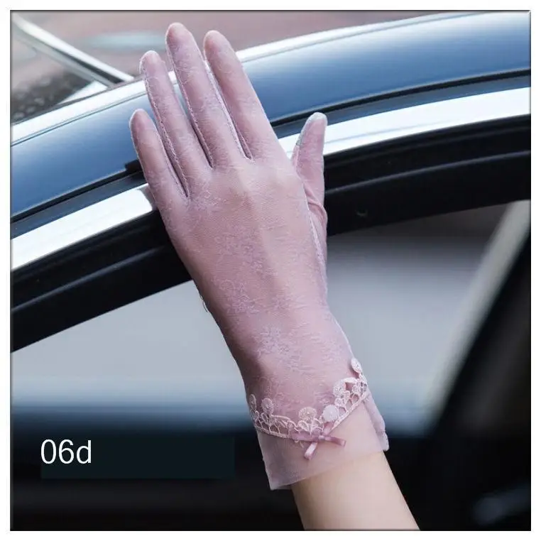 Женские кружевные ажурные перчатки солнцезащитные весна-лето женские