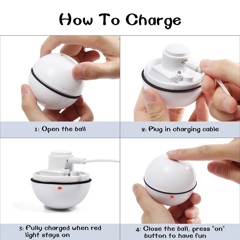 

Pet Supplies Automatic Funny Cat Ball Smart LED Luminous Random Ball Electric Cat Toy Cat Walking Toy