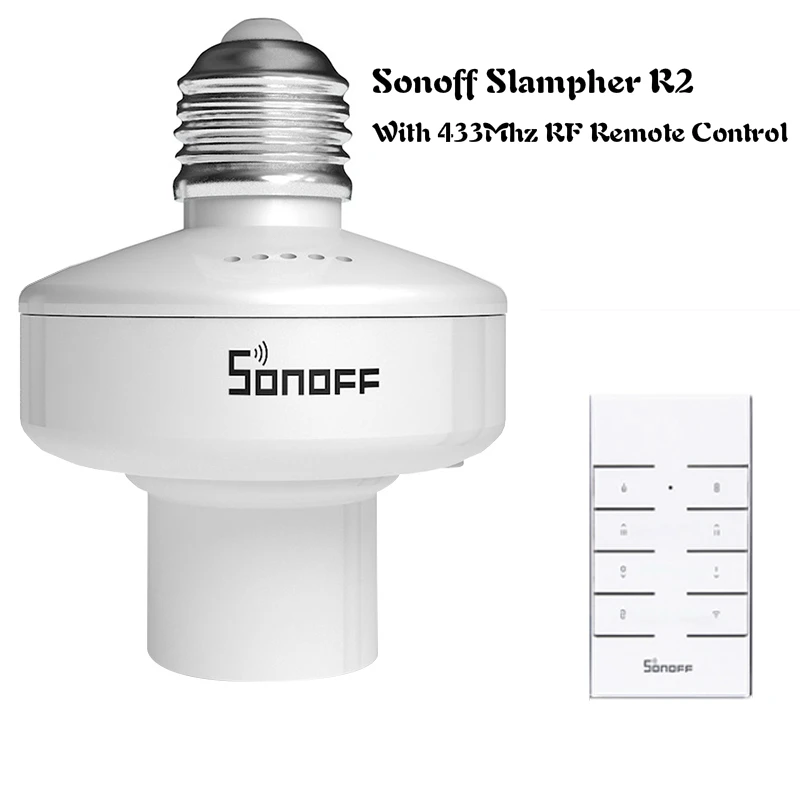 With Remote Control Sonoff Slampher R2 RF 433 МГц приложение беспроводной свет управления E27 WiFi лампа держатель для ламп умный переключатель с Google Home Alexa - Комплект: With Remote Control