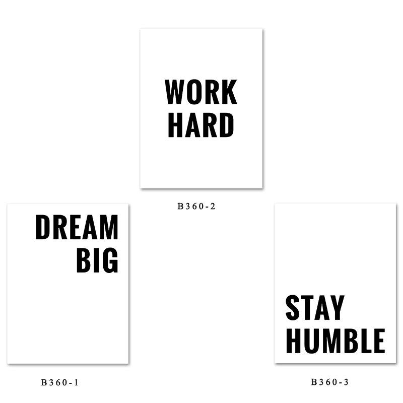 

Dream Big Work Hard Stay Humble Positive Quotes Poster Print Wall Art Motivational Canvas Painting Picture for Office Decor