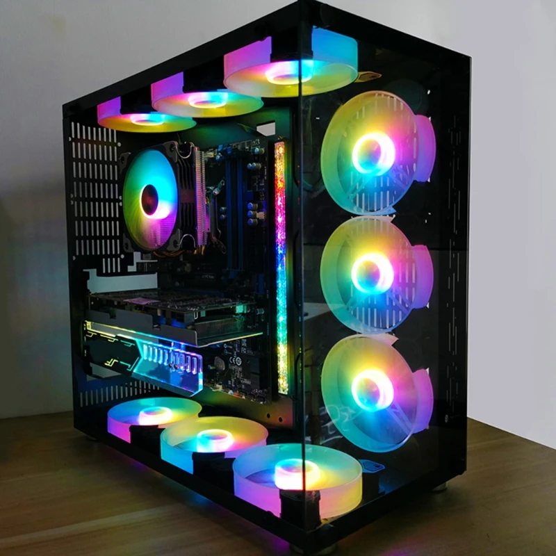 

Coolmoon Computer Chassis PC Fan Adjust RGB Cooling Fan Silent Control Computer Cooler Cooling RGB Case Fans 120mm