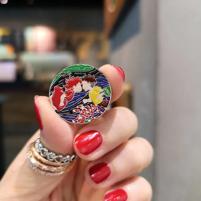 Брошь Sosuke Ponyo коллекция булавок аниме студия Хаяо Миядзаки милые аксессуары для