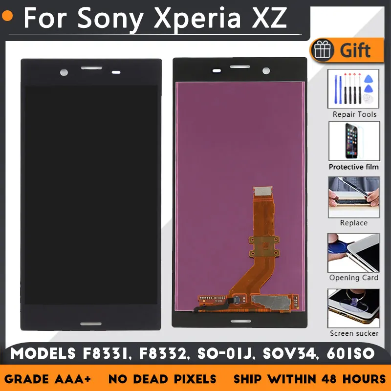 

Для Sony Xperia XZ F8331 F8332 SO-01J SOV34 601SO ЖК-экран в сборе с сенсорным стеклом, запасные части для ЖК-дисплея серебристо-черного цвета
