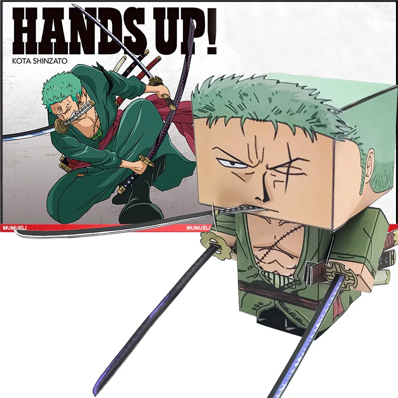 Один кусок роророноа Зоро Складная Мини Милая 3D бумажная модель бумаги крафт