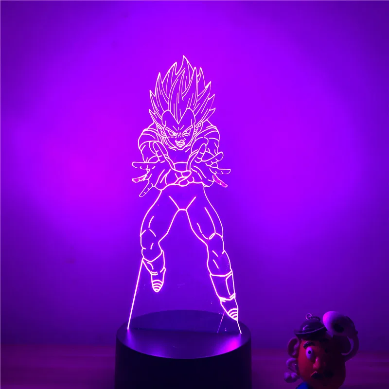 3D светодиодный ночной Светильник Dragon Ball Z Goku Super Saiyan, экшн-фигурка, 7 цветов, сенсорная Оптическая иллюзия, настольная лампа, режим украшения дома