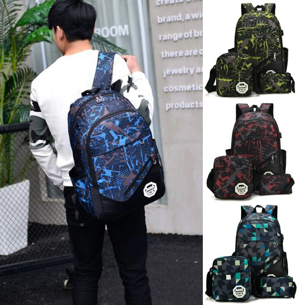 

Многофункциональный водонепроницаемый рюкзак Оксфорд с USB-разъемом, дорожная школьная сумка