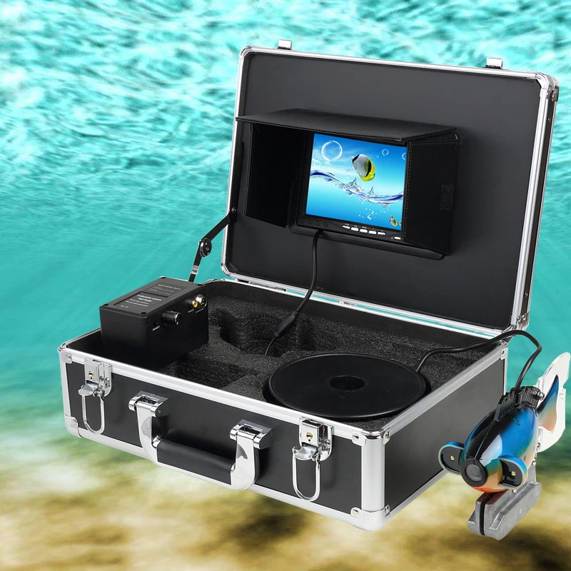 

20M Cable Waterproof Fish Finder 7" TFT LCD Monitor Underwater Fishing Video Camera System HD With DVR Function 2 LEDs