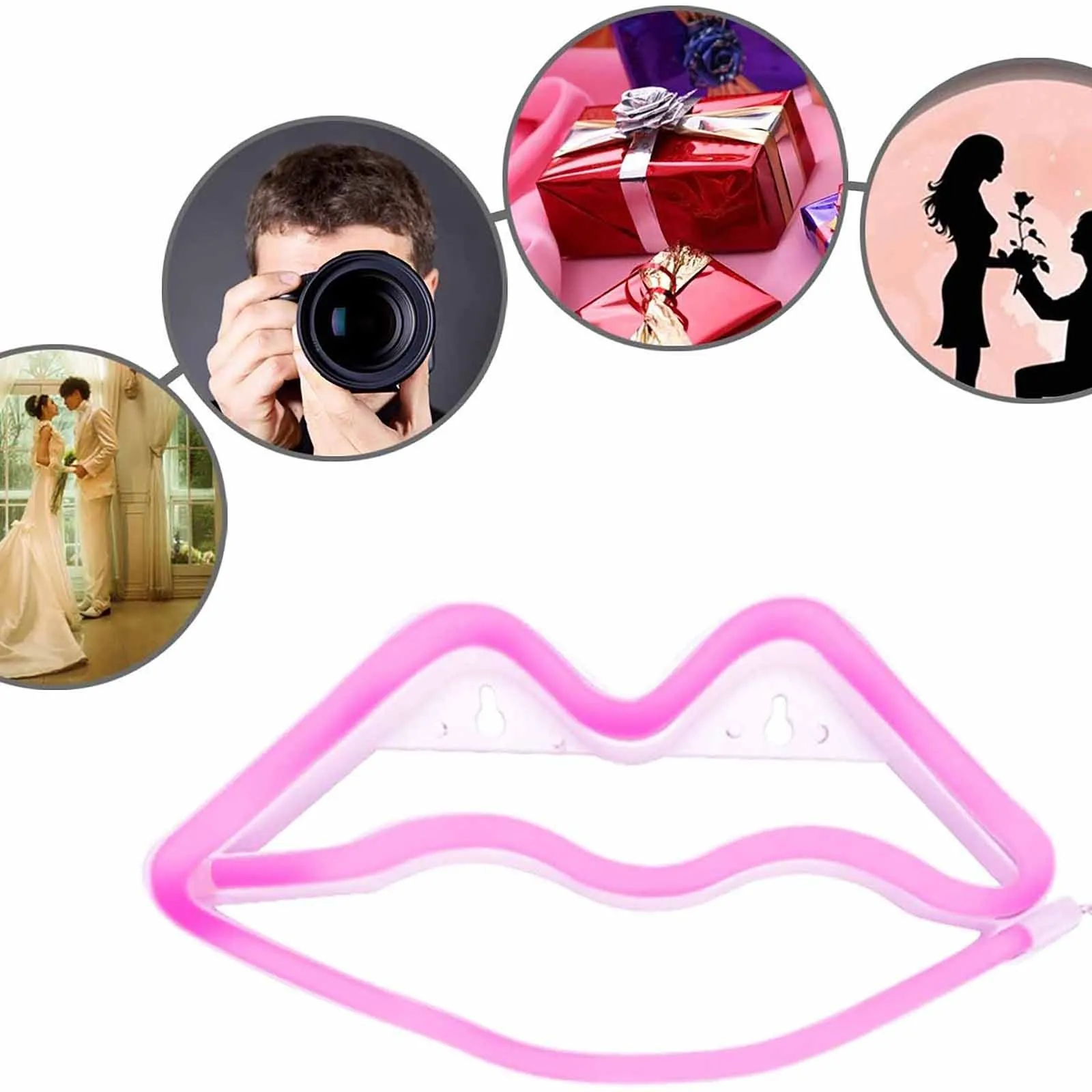 Светодиодная неоновая лампа светильник яркая вывеска ночной Светильник для губ