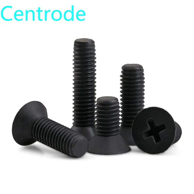 Болты с плоской головкой из нейлона Philips черные винты потайной крестовые