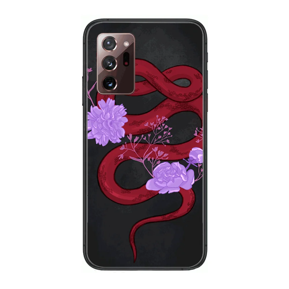 

Flower snake Phone Case cover hull For SamSung note20 10 9 8 4 pro plus black prime soft bumper Transparent