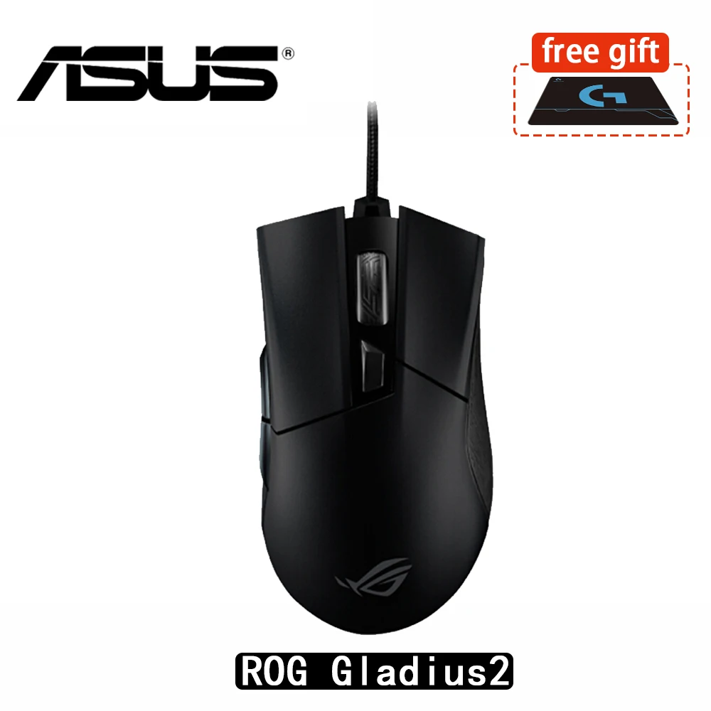 Эргономичная Проводная оптическая игровая мышь ASUS ROG Gladius II Origin оптимизированная