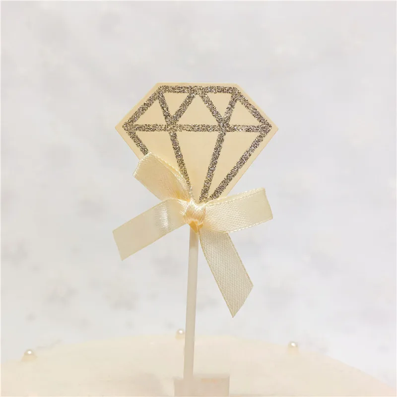 5 шт./лот розовые фиолетовые алмазные блестящие топперы для кексов вставки торта