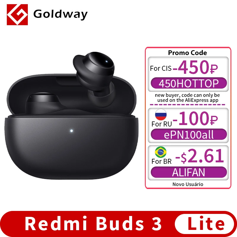  Xiaomi Redmi Buds 3 Lite TWS Bluetooth 5.2 Наушники гарнитуры IP54 18 часов автономной работы Mi Ture Беспроводные наушники 3 Youth Edition