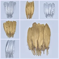 gold silver goose feathers craft duck turkey pheasant feathers for crafts diy feather decor home decoration accessories plumas