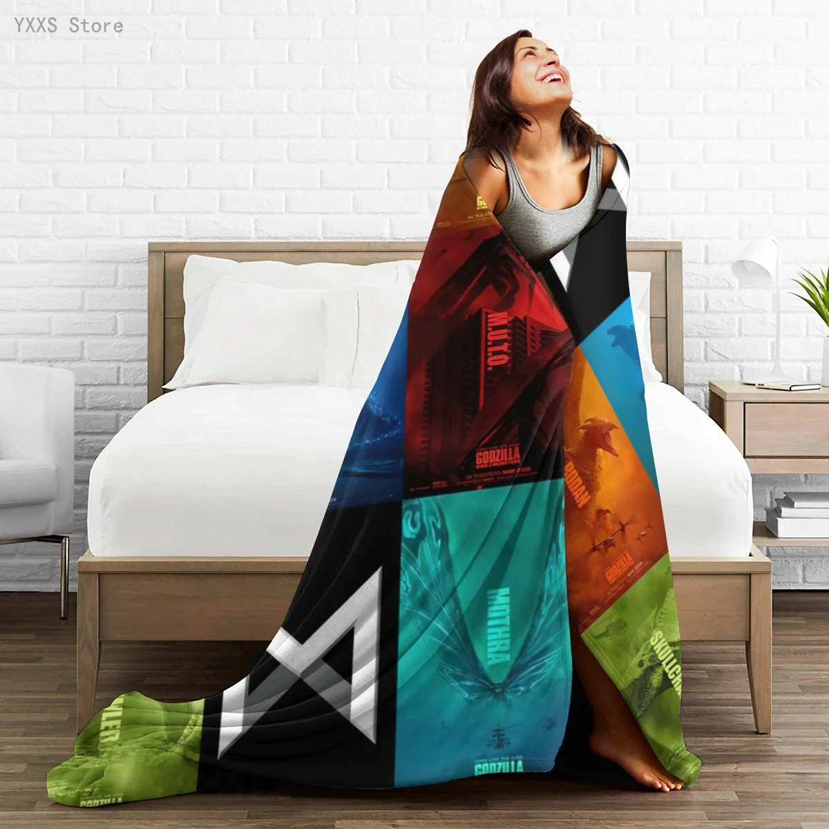 

Godzillas 3D Cartoon Sherpa Blanket Warm Super Soft Flannel Office Nap Bedspread Sofa Bedding Plush Quilt Plaids 291795062
