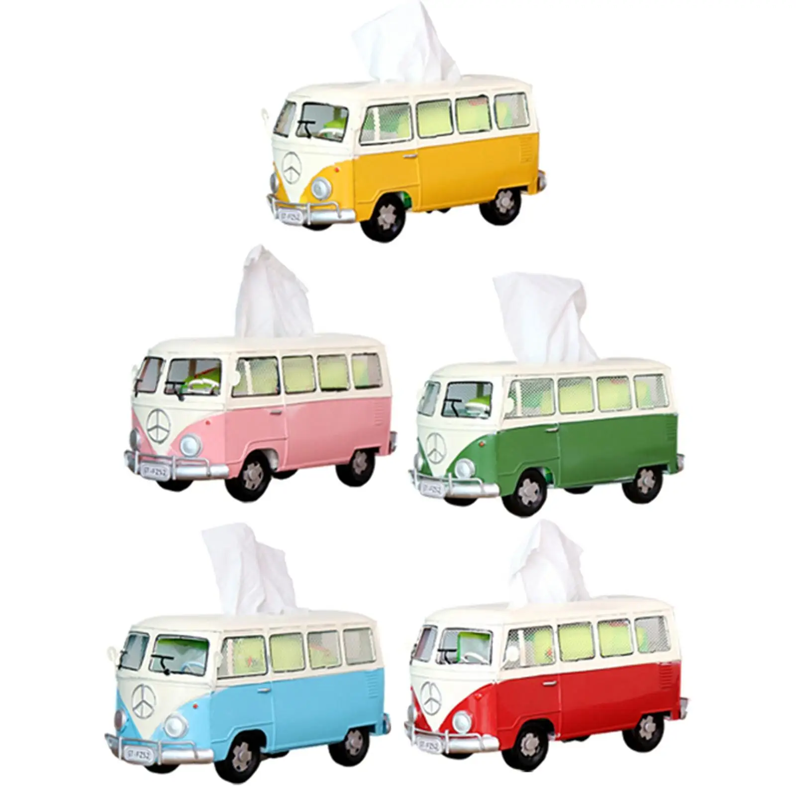 

Retro Bus Tissue Box Cover Decorative Paper Dispenser Tissue Holder for Wine Cellar Restaurant Living Room Ktv Ornaments