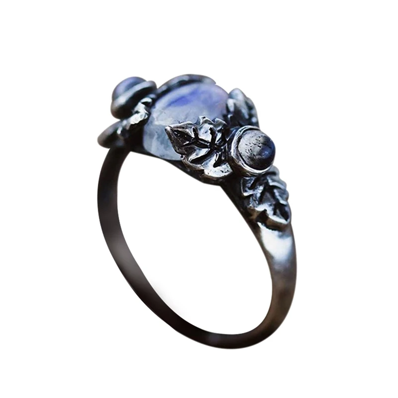 Мистический огненный опал кольца для женщин античный серебряный цвет роза