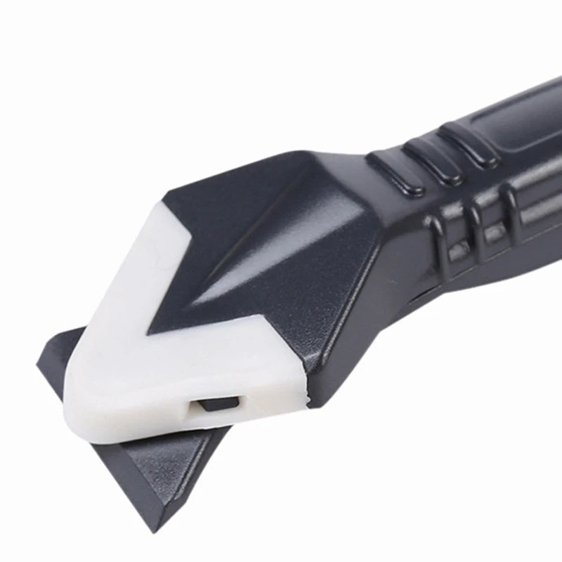 

1 Set Black Silicone Sealant Spreader Spatula House Kitchen Dirt Metal Scraper Cement Caulk Removal Tool Metal+Silicone Heads