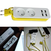 multiple 2 extension socket outlet 4 usb port smart desktop socket wall charger charger socket power strip eu plug portable