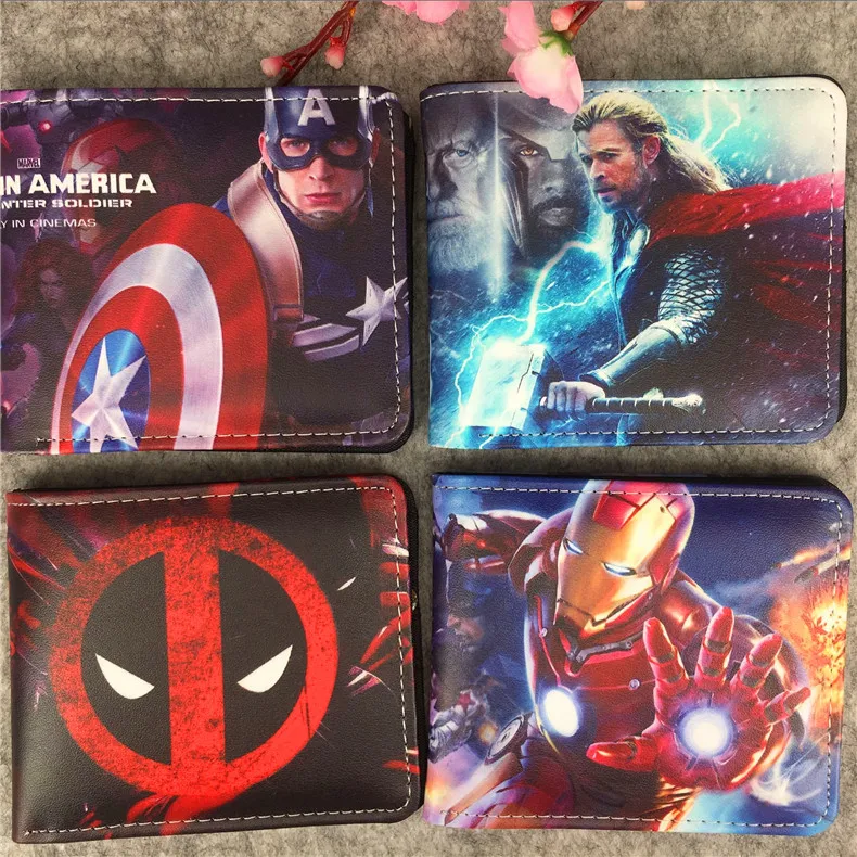 

Disney Spider-Man Marvel Avengers Iron Man Deadpool Hulk Cartoon Character Cartoon Wallet Short PU Wallet Birthday Gifts